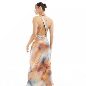 ASOS River Island halter cowl slip dress in purple